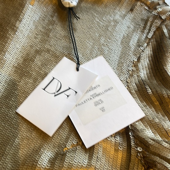 NWT Diane von Furstenberg Pauletta embellished gold sequin silk dress. 10 - Picture 12 of 12